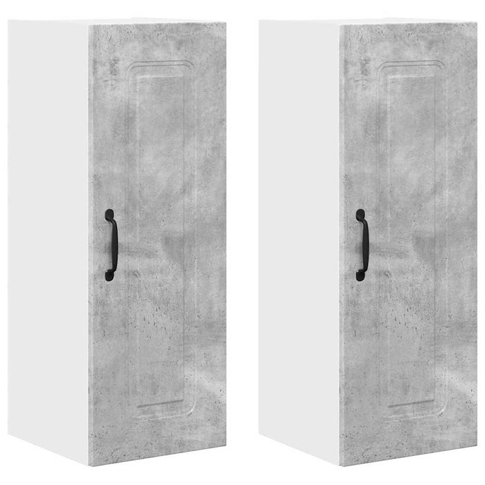 Dulap suspendat de bucătărie cu raft cu ușă 2 pcs Gri din beton - WALTI WALTI