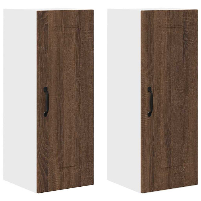 Dulap suspendat de bucătărie cu raft cu ușă 2 pcs Stejar închis - WALTI WALTI