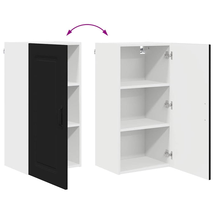 Dulap suspendat de bucătărie cu raft Negru 40 x 31 x 80 cm - WALTI WALTI