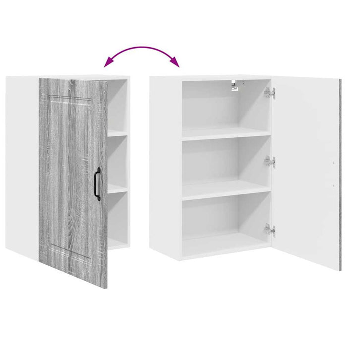 Dulap suspendat de bucătărie cu raft Gri Sonoma 50 x 31 x 80 cm - WALTI WALTI