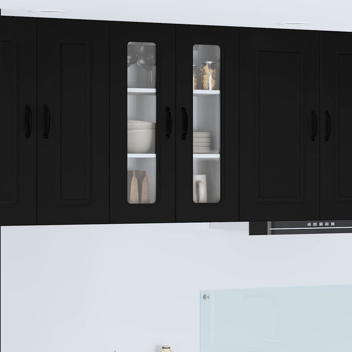 Dulap suspendat de bucătărie cu raft Negru 60 x 31 x 80 cm - WALTI WALTI
