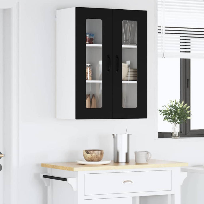 Dulap suspendat de bucătărie cu raft Negru 60 x 31 x 80 cm - WALTI WALTI