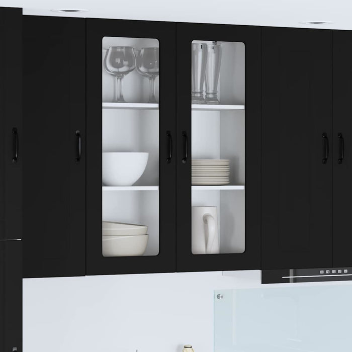 Dulap suspendat de bucătărie cu raft Negru 80 x 31 x 100 cm - WALTI WALTI