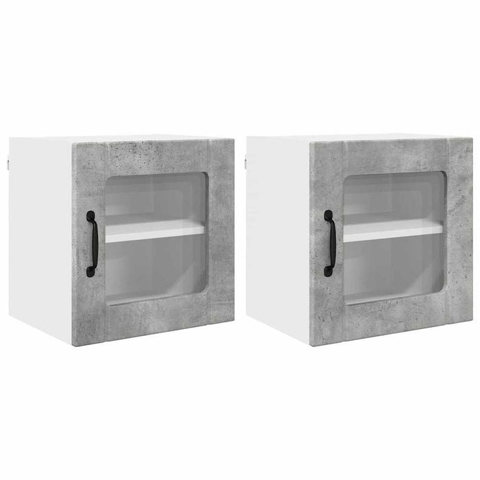 Dulap de bucătărie cu raft 2 pcs Gri din beton 40 x 31 x 40 cm - WALTI WALTI