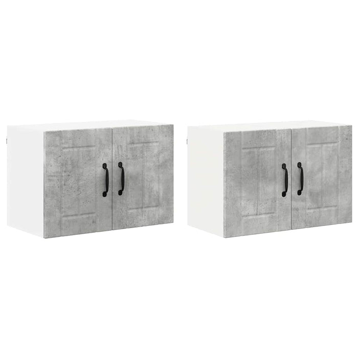 Dulapuri de perete pentru bucătărie cu raft 2 pcs Gri din beton - WALTI WALTI