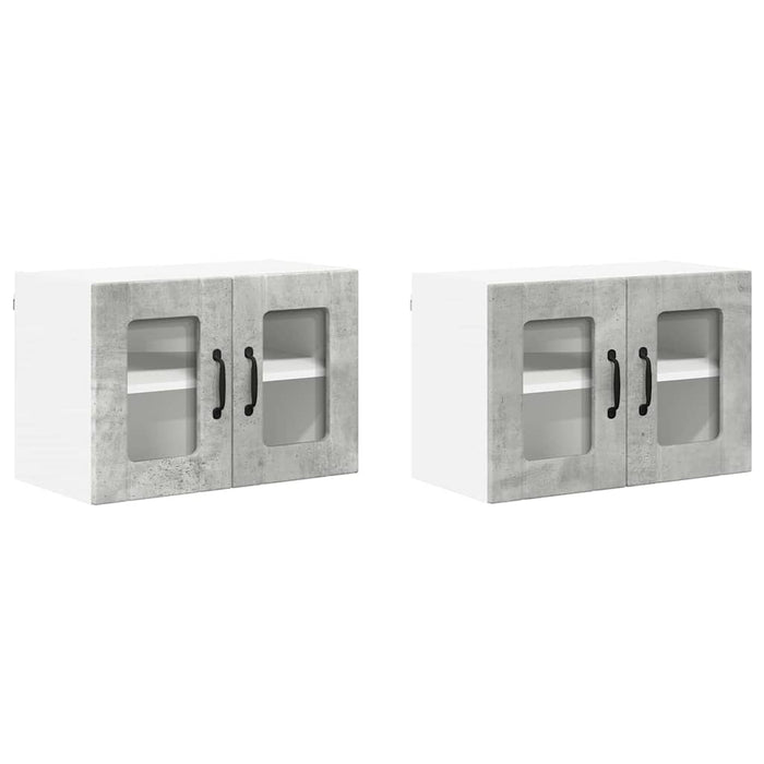 Dulap de bucătărie cu raft 2 pcs Gri din beton 60 x 31 x 40 cm - WALTI WALTI