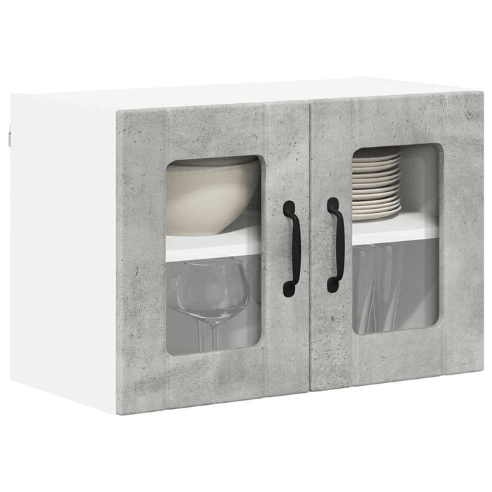 Dulap de bucătărie cu raft 2 pcs Gri din beton 60 x 31 x 40 cm - WALTI WALTI