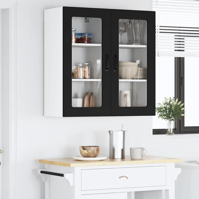 Dulap de bucătărie 2 pcs Negru 40 x 31 x 80 cm Lemn compozit - WALTI WALTI