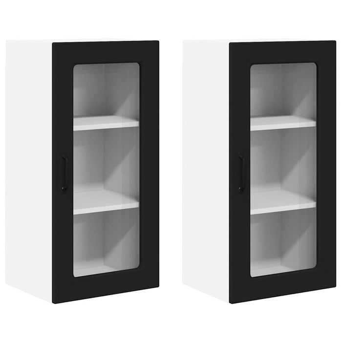 Dulap de bucătărie 2 pcs Negru 40 x 31 x 80 cm Lemn compozit - WALTI WALTI