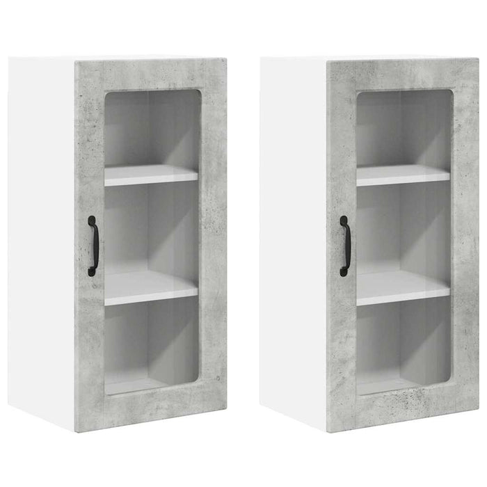 Dulap de bucătărie cu raft 2 pcs Gri din beton 40 x 31 x 80 cm - WALTI WALTI