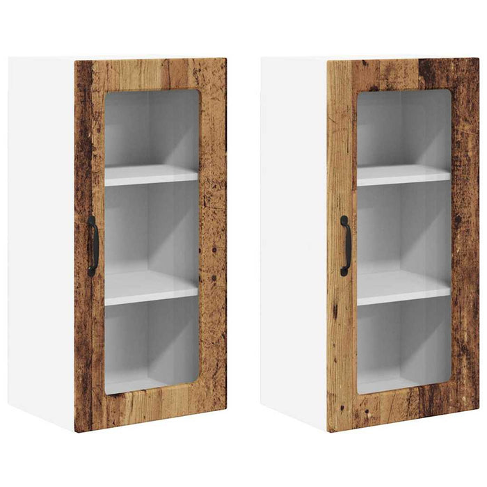 Dulap de bucătărie cu raft 2 pcs Lemn Vechi 40 x 31 x 80 cm - WALTI WALTI