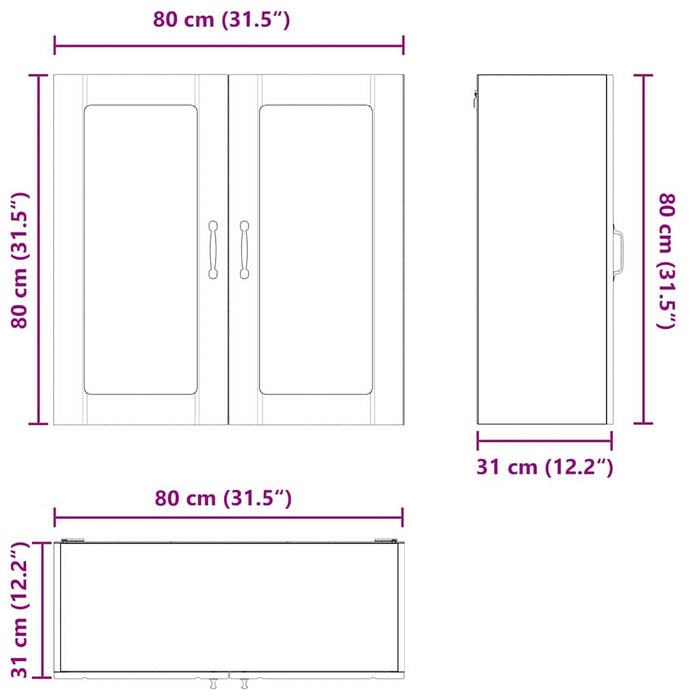 Dulap de bucătărie Stejar închis 80 x 31 x 80 cm Lemn compozit - WALTI WALTI
