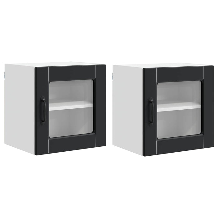 Dulap de bucătărie 2 pcs Negru 40 x 31 x 40 cm Lemn compozit - WALTI WALTI