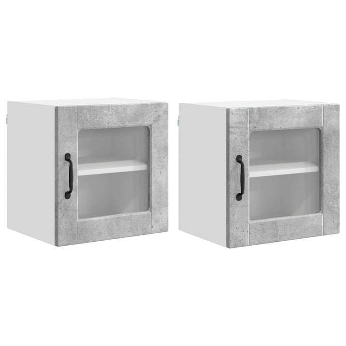 Dulap de bucătărie cu raft 2 pcs Gri din beton 40 x 31 x 40 cm - WALTI WALTI