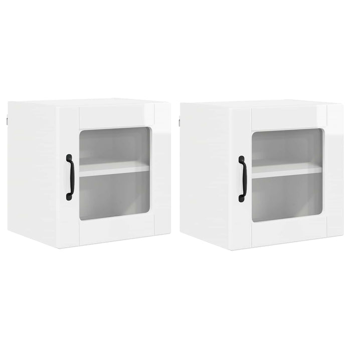 Dulap de bucătărie cu raft 2 pcs Alb lucios 40 x 31 x 40 cm - WALTI WALTI