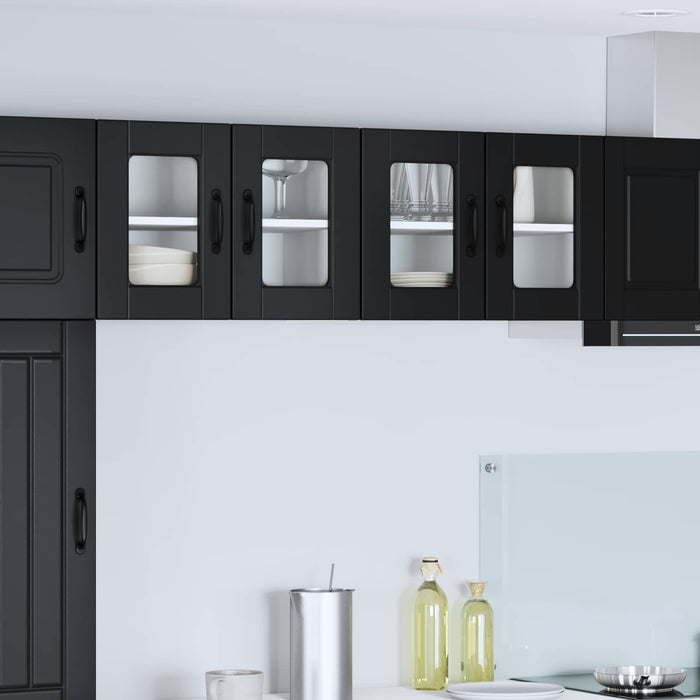 Dulap de bucătărie 2 pcs Negru 60 x 31 x 40 cm Lemn compozit - WALTI WALTI
