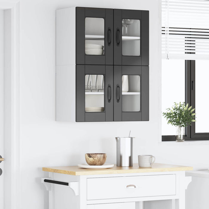 Dulap de bucătărie 2 pcs Negru 60 x 31 x 40 cm Lemn compozit - WALTI WALTI