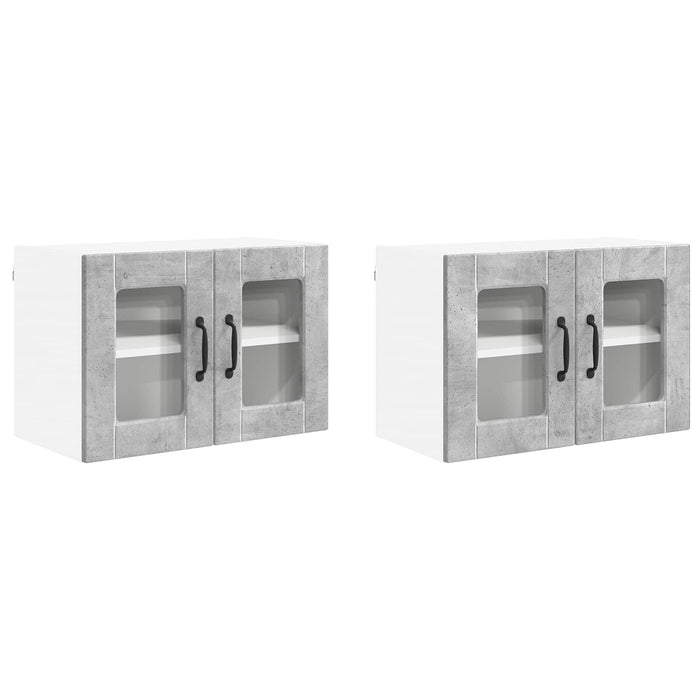 Dulap de bucătărie cu raft 2 pcs Gri din beton 60 x 31 x 40 cm - WALTI WALTI