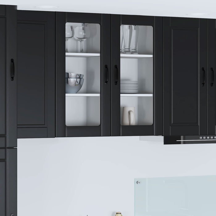 Dulap de bucătărie 2 pcs Negru 40 x 31 x 80 cm Lemn compozit - WALTI WALTI