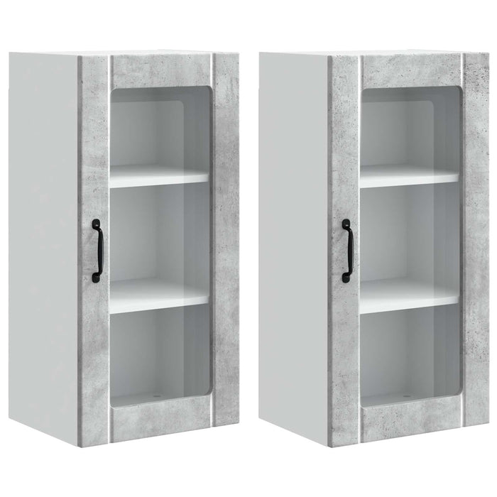 Dulap de bucătărie cu raft 2 pcs Gri din beton 40 x 31 x 80 cm - WALTI WALTI