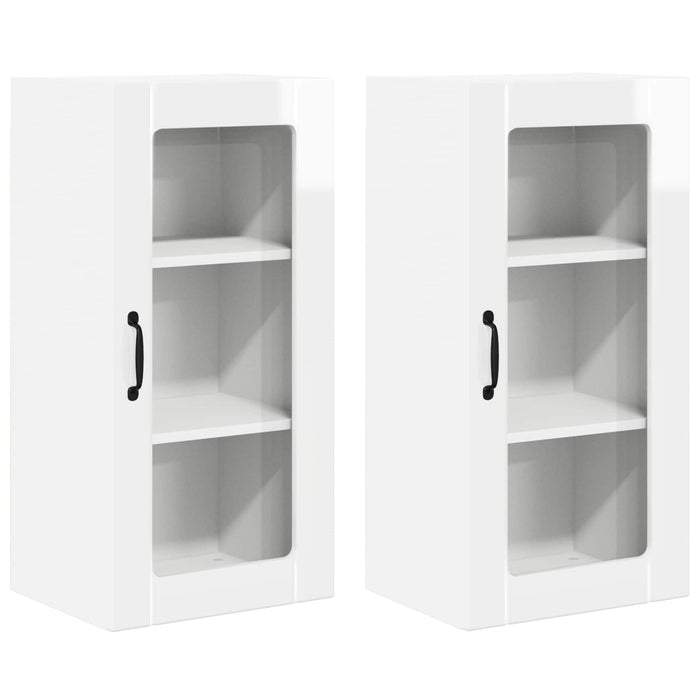 Dulap de bucătărie cu raft 2 pcs Alb lucios 40 x 31 x 80 cm - WALTI WALTI