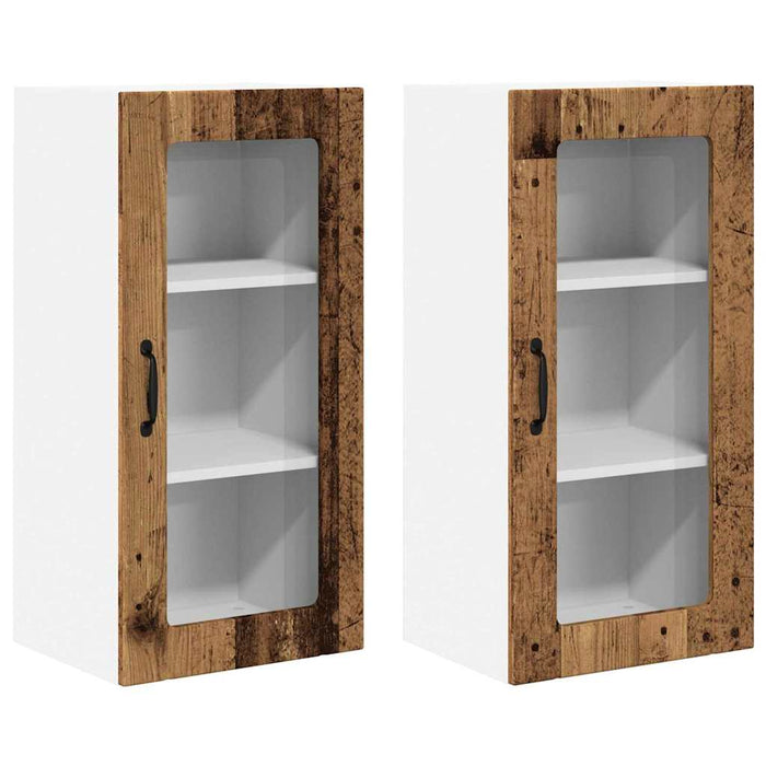 Dulap de bucătărie cu raft 2 pcs Lemn vechi 40 x 31 x 80 cm - WALTI WALTI