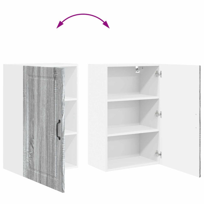 Dulap suspendat de bucătărie cu raft Gri Sonoma 50 x 31 x 80 cm - WALTI WALTI