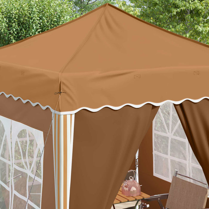Cort de Petrecere Pop-up Bej 195 x 195 x 245 cm Material Oxford - WALTI WALTI