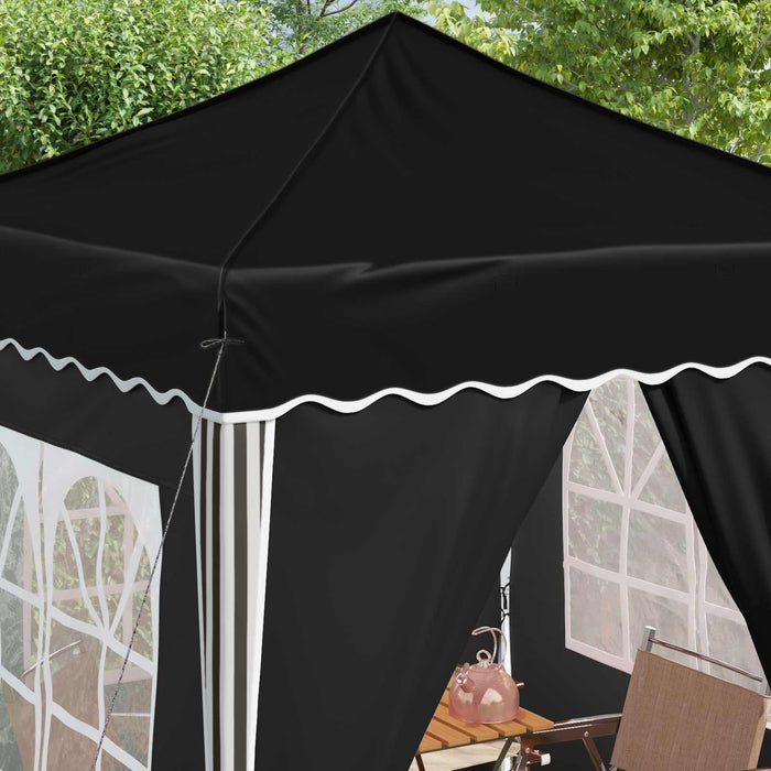 Cort de Petrecere Pop-up Negru 195 x 195 x 245 cm - WALTI WALTI