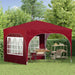 Cort de Petrecere Pop-up 290 x 290 x 245 cm Burgundy - WALTI WALTI
