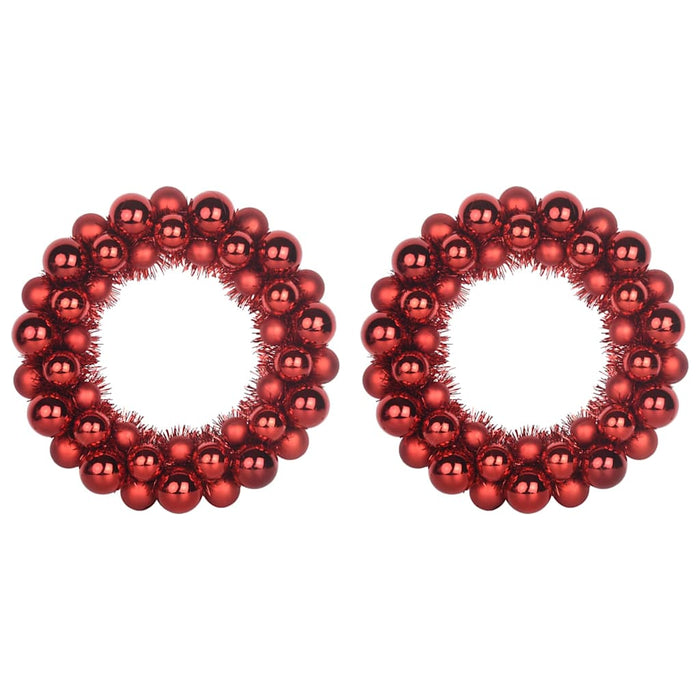 Coronite cu bile de Craciun 2 pcs Roșu 33 x 33 x 7 cm - WALTI WALTI