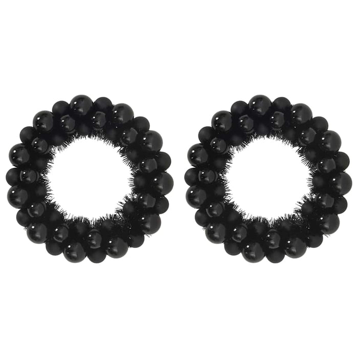 Coronite cu bile de Craciun 2 pcs Negru 33 x 33 x 7 cm - WALTI WALTI