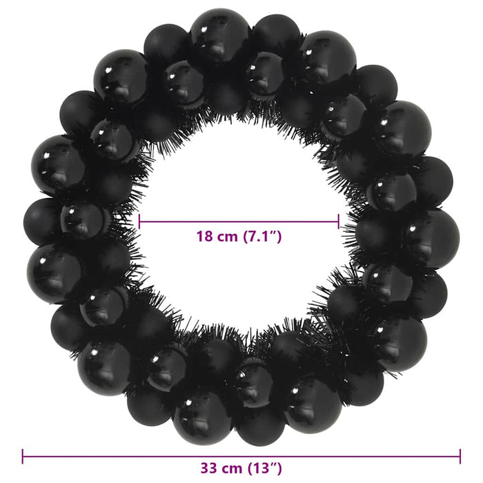 Coronite cu bile de Craciun 2 pcs Negru 33 x 33 x 7 cm - WALTI WALTI