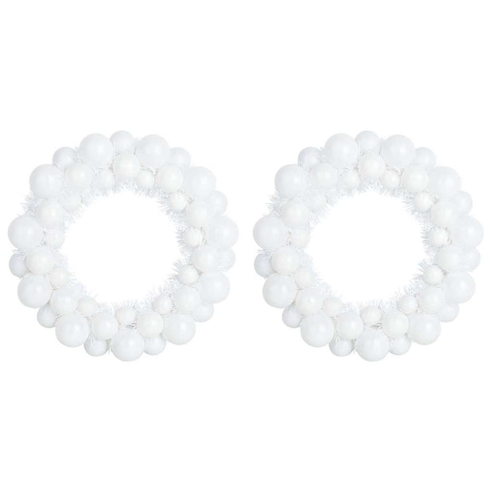 Coronite cu bile de Craciun 2 pcs Alb 33 x 33 x 7 cm Polistiren - WALTI WALTI