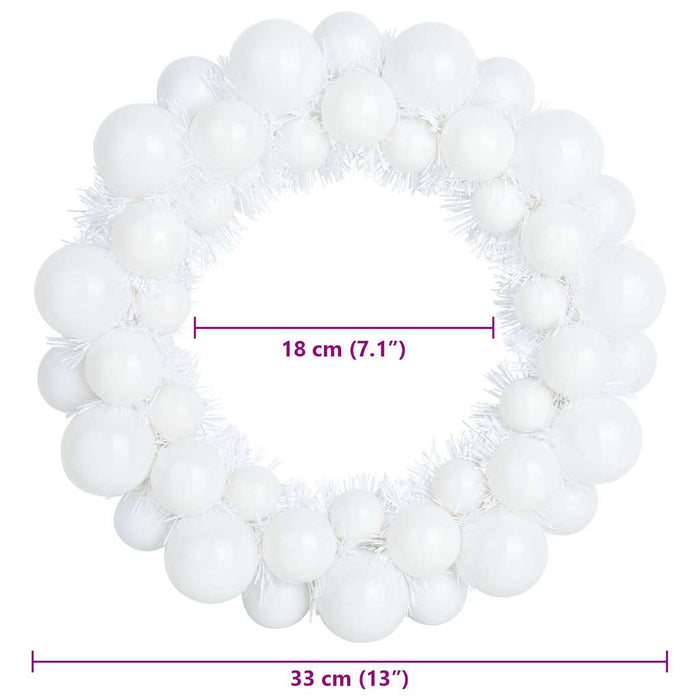 Coronite cu bile de Craciun 2 pcs Alb 33 x 33 x 7 cm Polistiren - WALTI WALTI