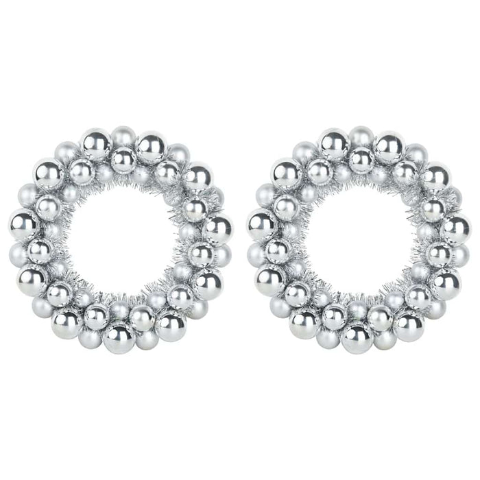 Coronite cu bile de Craciun 2 pcs Argintiu 33 x 33 x 7 cm - WALTI WALTI