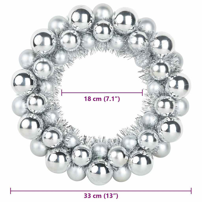 Coronite cu bile de Craciun 2 pcs Argintiu 33 x 33 x 7 cm - WALTI WALTI