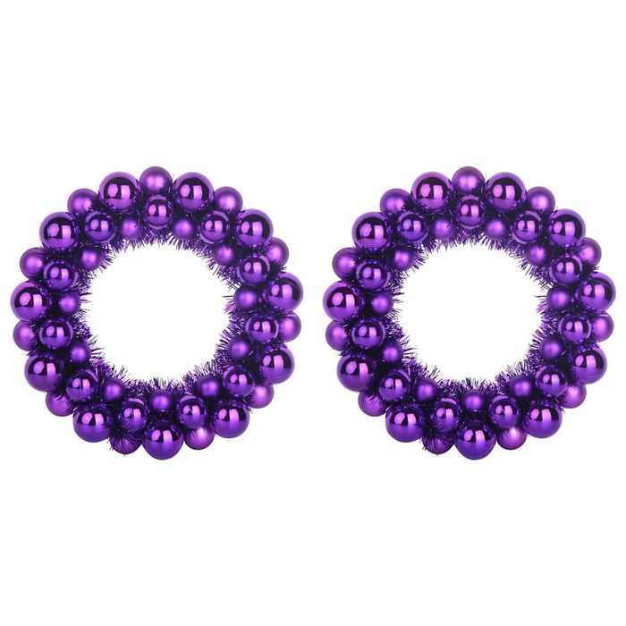 Coronite cu bile de Craciun 2 pcs Violet 33 x 33 x 7 cm - WALTI WALTI