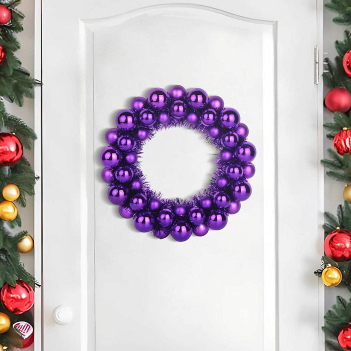 Coronite cu bile de Craciun 2 pcs Violet 33 x 33 x 7 cm - WALTI WALTI