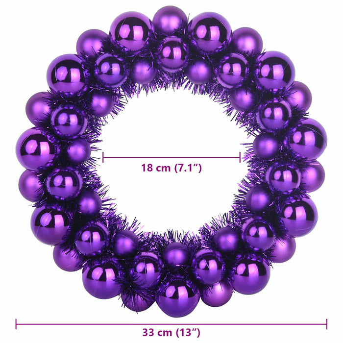 Coronite cu bile de Craciun 2 pcs Violet 33 x 33 x 7 cm - WALTI WALTI