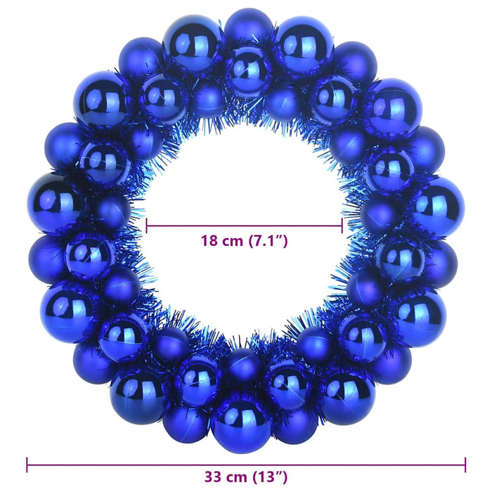 Coronite cu bile de Craciun 2 pcs albastru 33 x 33 x 7 cm - WALTI WALTI