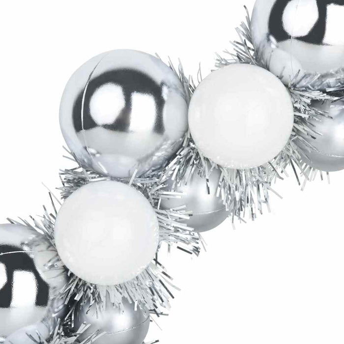 Coronite cu bile de Craciun 2 pcs Alb și Argintiu - WALTI WALTI