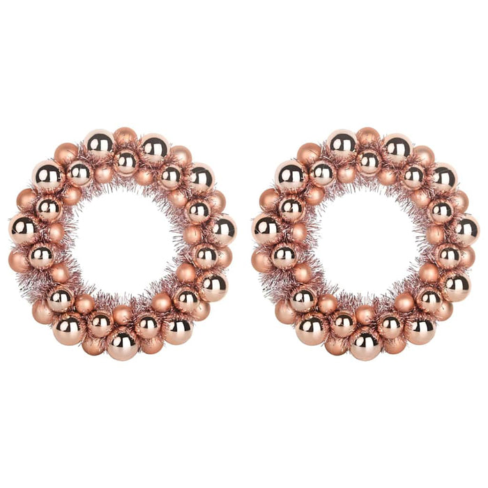 Coronite cu bile de Craciun 2 pcs Rose Gold 33 x 33 x 7 cm - WALTI WALTI