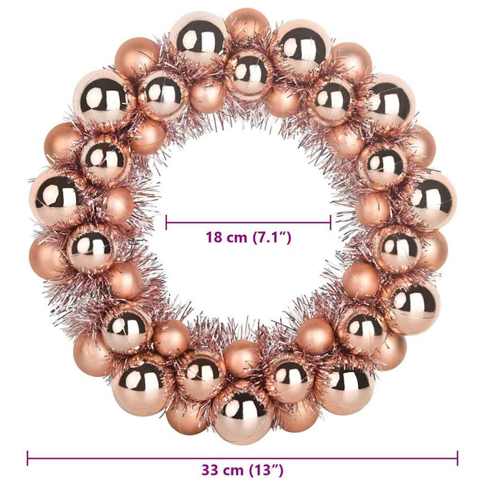 Coronite cu bile de Craciun 2 pcs Rose Gold 33 x 33 x 7 cm - WALTI WALTI