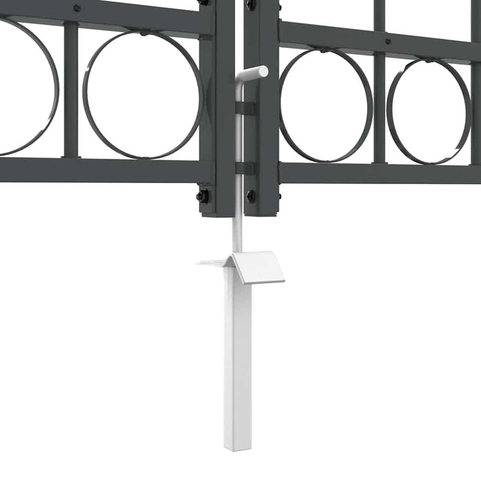 Poartă pentru Gard cu Vârf Arcuit Gri 400 x 100 cm Oțel - WALTI WALTI