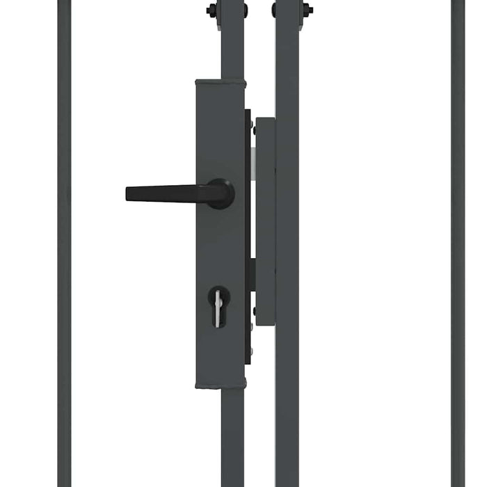 Poartă pentru Gard cu Vârf Arcuit Gri 400 x 125 cm Oțel - WALTI WALTI