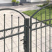 Poartă pentru Gard cu Vârf Arcuit Gri 400 x 125 cm Oțel - WALTI WALTI