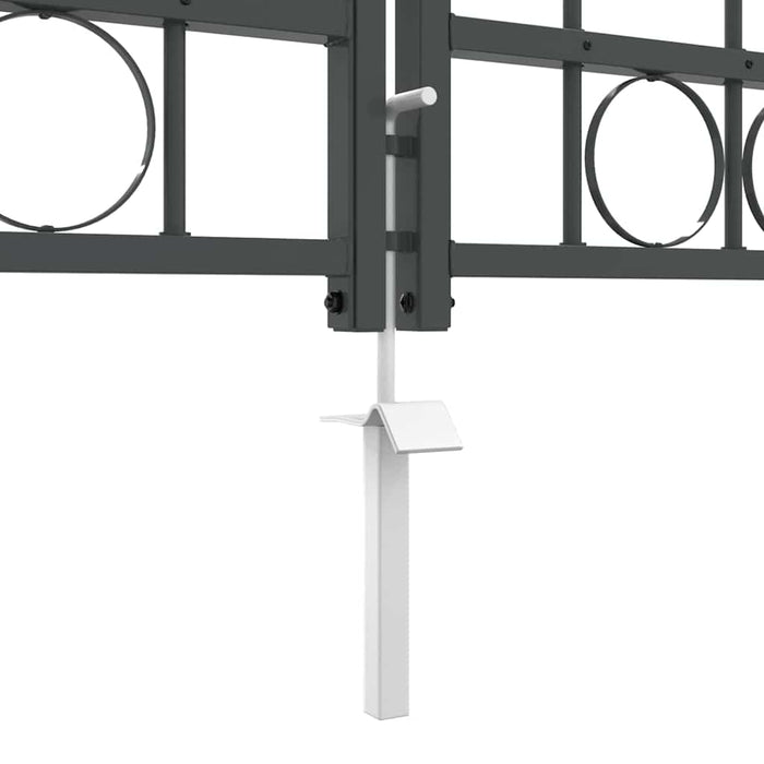 Poartă pentru Gard cu Vârf Arcuit Gri 500 x 75 cm Oțel - WALTI WALTI