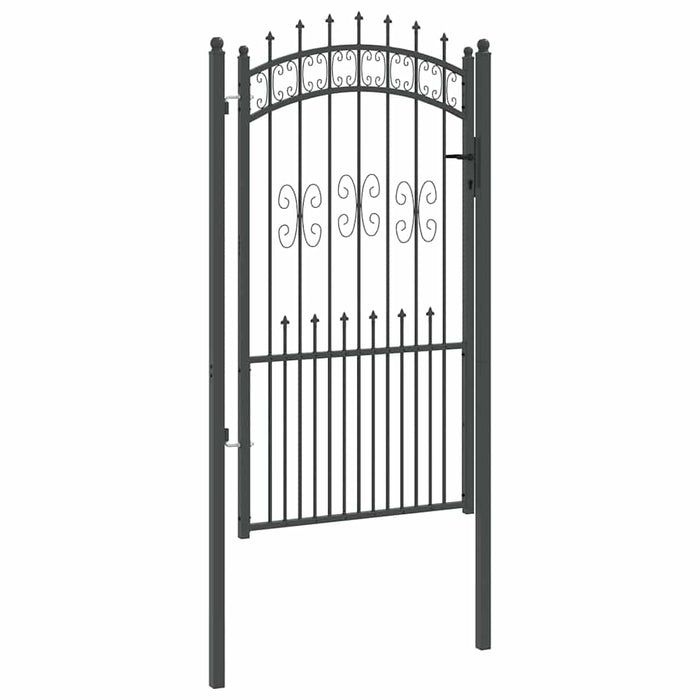 Poartă din Gard cu Vârf de Lancă Gri 103 x 175 cm Oțel - WALTI WALTI