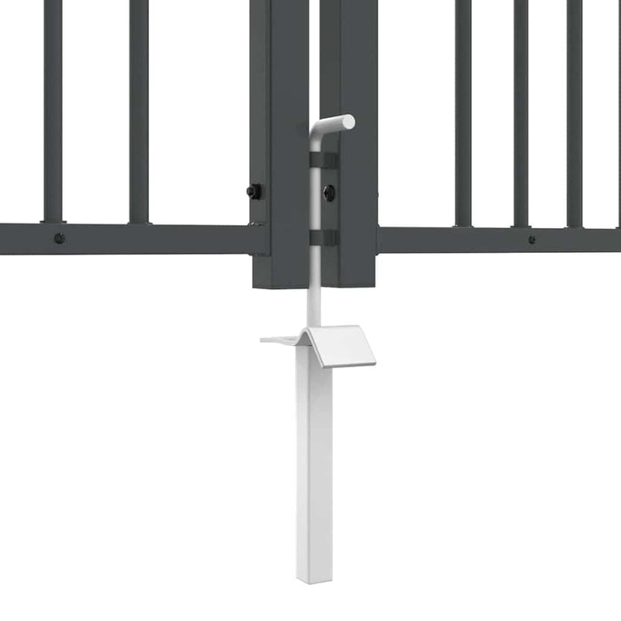 Poartă din Gard cu Vârf de Lancă Gri 305 x 150 cm Oțel - WALTI WALTI